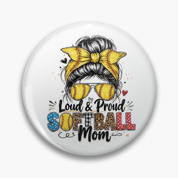 Item preview, Softball Mom Life – Messy Bun Sunglasses Softball Bow Graphic designed and sold by DoodloraStudio.