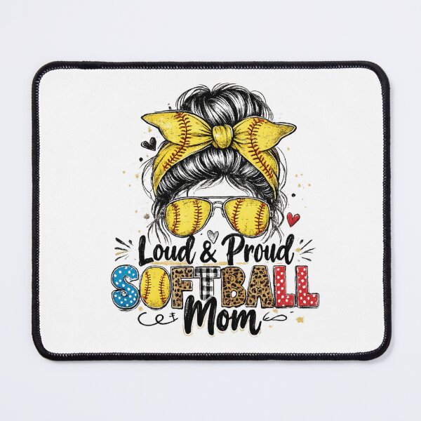 Item preview, Softball Mom Life – Messy Bun Sunglasses Softball Bow Graphic designed and sold by DoodloraStudio.