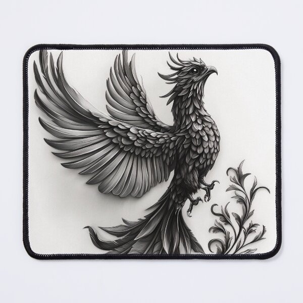 Item preview, Black and white phoenix drawing designed and sold by Pencil-Art.