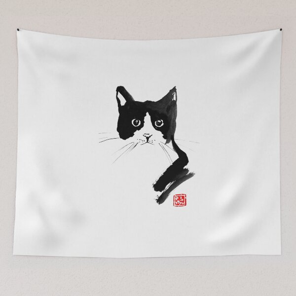 Item preview, black and white cat designed and sold by pechane.