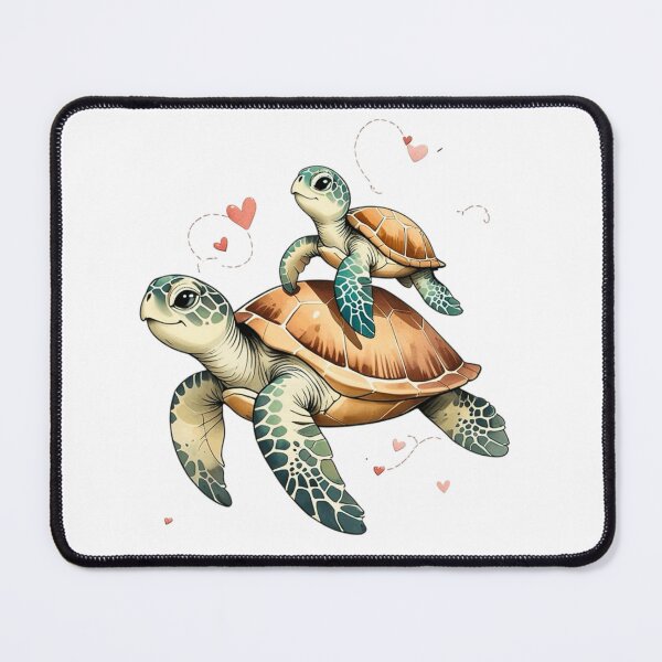 Item preview, Cute Mama Sea Turtle And Baby Watercolor designed and sold by AQUILAKREO.