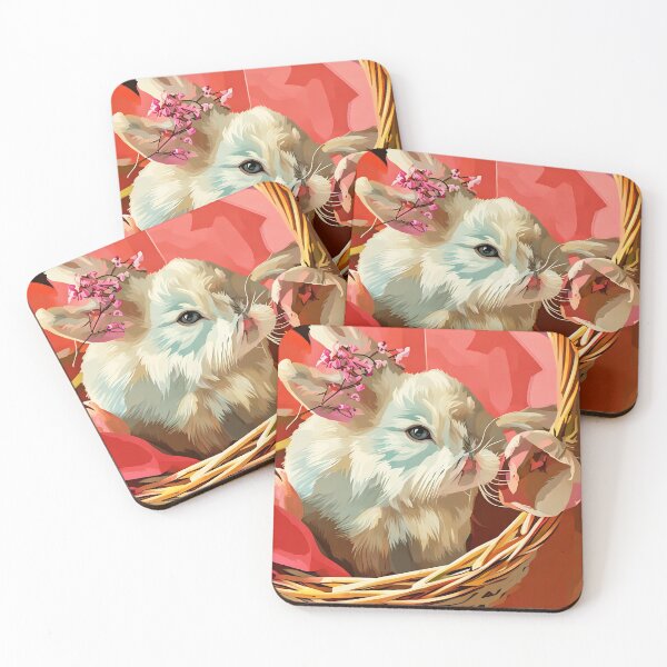 Item preview, White Rabbit in Basket designed and sold by tomorrowsart.