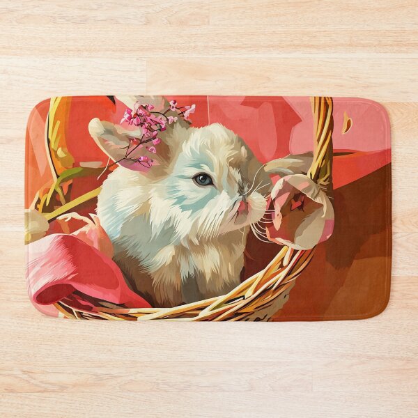 Item preview, White Rabbit in Basket designed and sold by tomorrowsart.