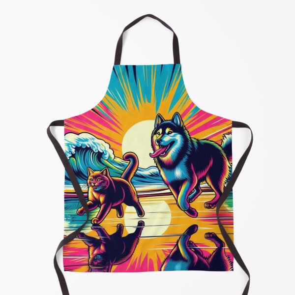 Item preview, Cat & Dog Reflections – Psychedelic Sunset Beach Design designed and sold by Dogandesighn.