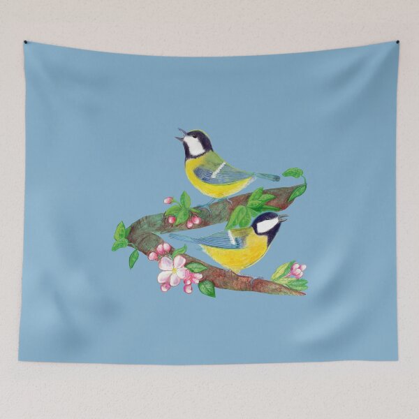 Item preview, Great Tit Birds Singing and Chirping in Spring designed and sold by Julia Doria.