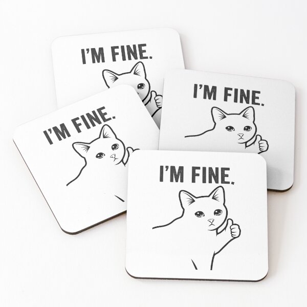 Item preview, Sarcastic I’m Fine - Crying Cat designed and sold by CyrilloArt.