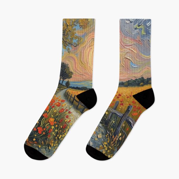 Item preview, Sunset on the beach path with a poppy landscape designed and sold by sid1802.
