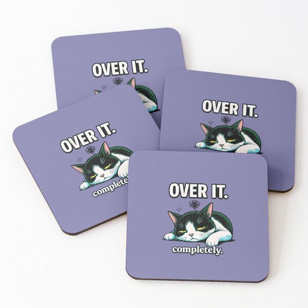 Item preview, Over It Completely Cat Shirt, Funny Done With Everything Cat Tee, Burnout Attitude Cat T-Shirt, Lazy Slumped Cat Design designed and sold by AdicretorDesign.