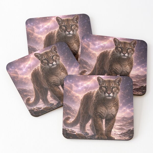Item preview, Galactic Puma in Surreal Starfield Landscape designed and sold by ImaginingNebulae.