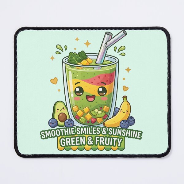 Item preview, Kawaii Green Smoothie Smiles - Healthy Fruit and Sunshine Mascot Art designed and sold by WalterAdd.
