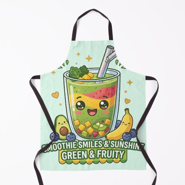 Item preview, Kawaii Green Smoothie Smiles - Healthy Fruit and Sunshine Mascot Art designed and sold by WalterAdd.