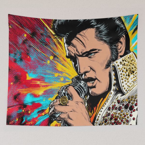 Item preview, Elvis Presley Comic HQ Neon Rock Legend King of Rock Stage Performance Art designed and sold by SHOCAMPOS DESIGNS .