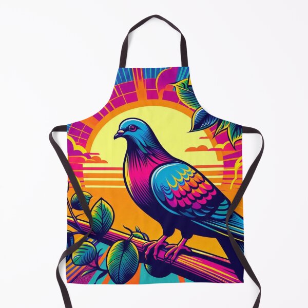 Item preview, Neon Bird on Branch – Psychedelic Sunburst Design designed and sold by Dogandesighn.