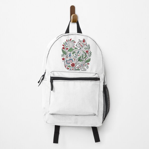 Item preview, Cat Cute Aesthetic Folk Art Botanical Floral Patterns Design designed and sold by ArtivioShop.