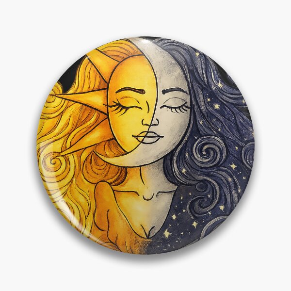 Item preview, Sun and Moon Woman Aesthetic – Celestial Balance Art, Spiritual Yin Yang Illustration, Boho Cosmic Girl Wall Art designed and sold by art2print.