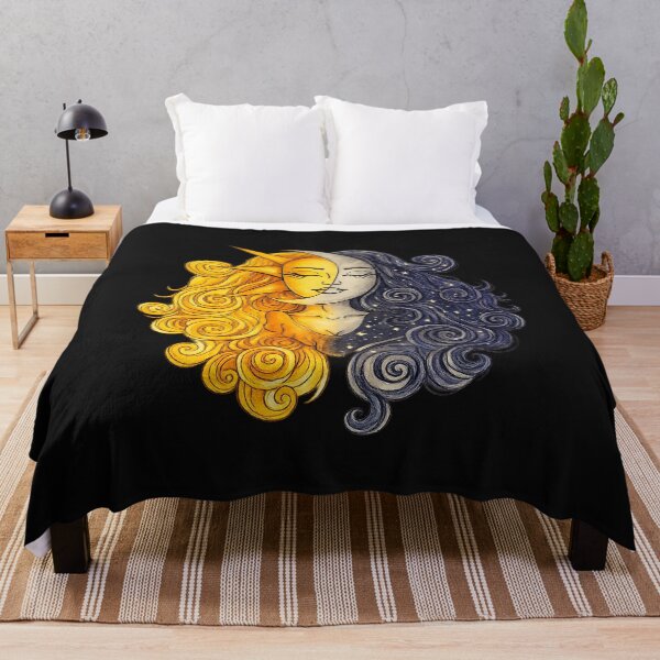 Item preview, Sun and Moon Woman Aesthetic – Celestial Balance Art, Spiritual Yin Yang Illustration, Boho Cosmic Girl Wall Art designed and sold by art2print.