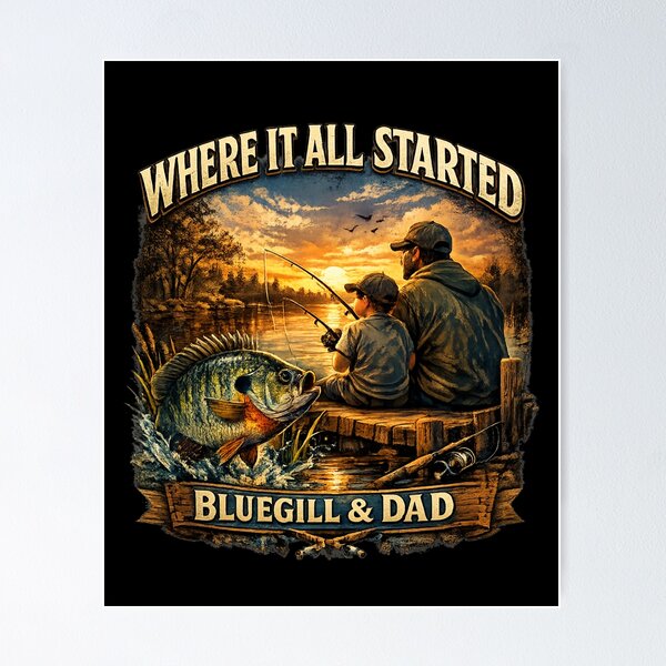 Item preview, Where It All Started Bluegill & Dad Shirt – Father Son Fishing Gift, Lake Fishing Tee, Dad Memories Shirt, Bluegill Fishing Lover Gift designed and sold by WildWonderfulWear.