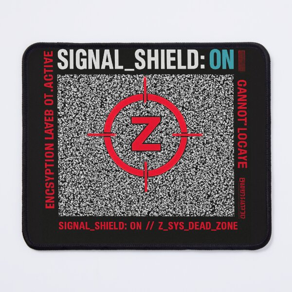 Item preview, Signal Shield ON Z System Glitch Cyberpunk Graphic T-Shirt designed and sold by ZEBBEDE - Minimal Streetwear .
