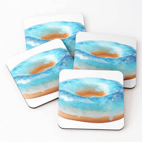 Item preview, Fresh Gourmet Donut with Vibrant Blue and White Marble Glaze designed and sold by Niageadon.