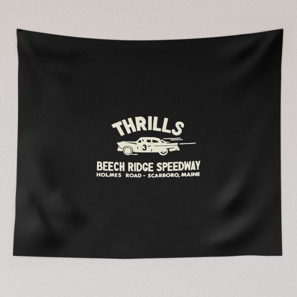 Item preview, Thrills at Beech Ridge Speedway, Scarboro, Maine - old white print designed and sold by retropetrol.
