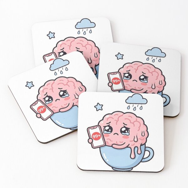 Item preview, Overthinking Brain Cute Cartoon | Relatable Anxiety Meme Aesthetic designed and sold by Chiknook.