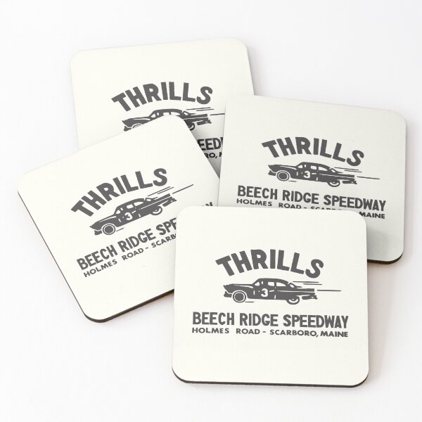 Item preview, Thrills at Beech Ridge Speedway, Scarboro, Maine - flat black print designed and sold by retropetrol.