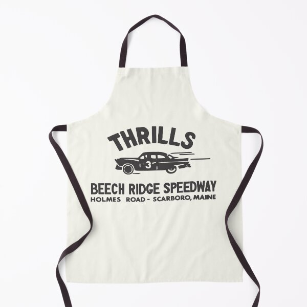 Item preview, Thrills at Beech Ridge Speedway, Scarboro, Maine - flat black print designed and sold by retropetrol.