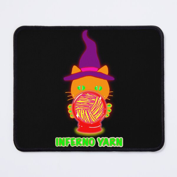 Item preview, Inferno Yarn Magic – Neon Witch Cat Design designed and sold by ArtyWares.