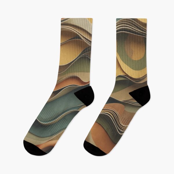 Item preview, Vintage Layered Wave Abstract Retro Fashion Print designed and sold by NK-Studios .