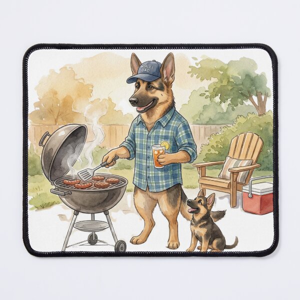 Item preview, German Shepherd Grilling Funny Dog Dad Gift designed and sold by CulturalCurios.