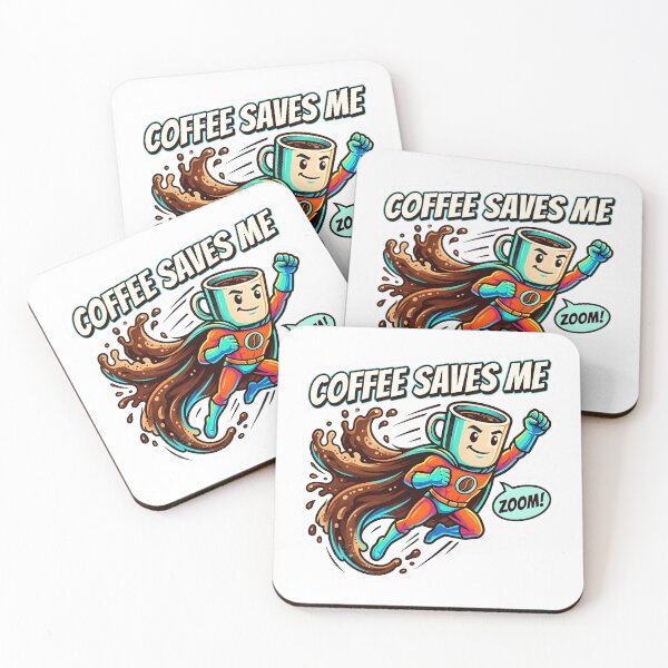 Item preview, Coffee Saves Me - Superhero Coffee Cup Flying Splash Cape designed and sold by WowDezign.