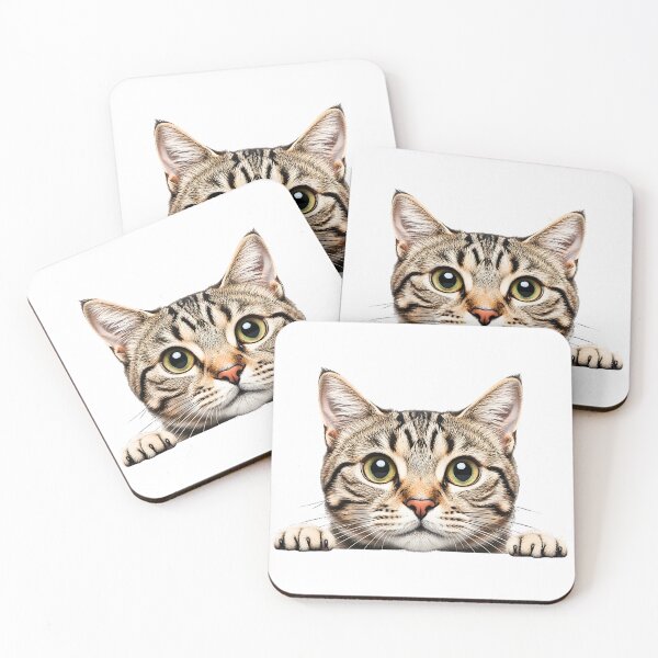 Item preview, Cat Cute Funny Peeking Face Curious Expression Realistic Kitty designed and sold by ArtivioShop.