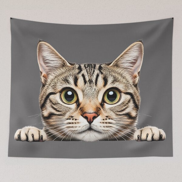 Item preview, Cat Cute Funny Peeking Face Curious Expression Realistic Kitty designed and sold by ArtivioShop.
