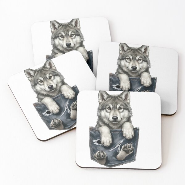 Item preview, Cute Wolf In Pocket T-Shirt Funny Puppy Pocket Design Animal Lover Gift designed and sold by MyStore2025.
