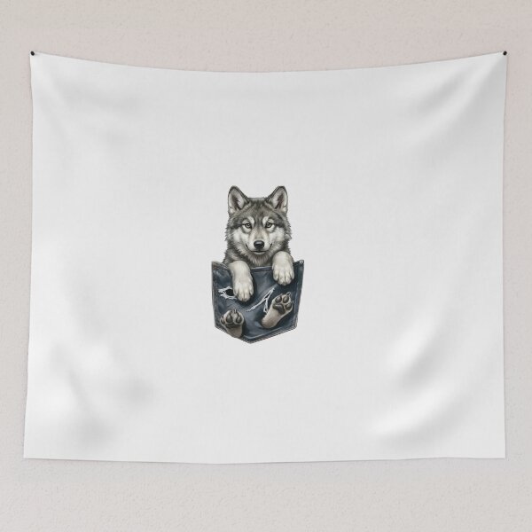 Item preview, Cute Wolf In Pocket T-Shirt Funny Puppy Pocket Design Animal Lover Gift designed and sold by MyStore2025.