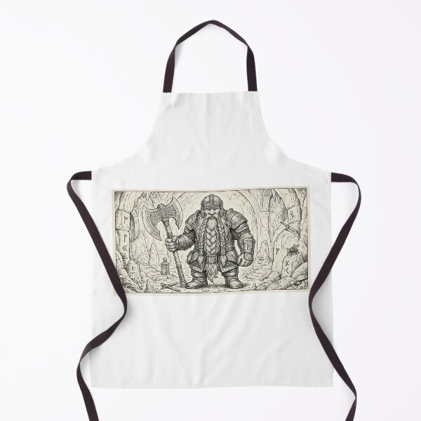 Item preview, Gruff Battle-Hardened Dwarf Warrior Line Drawing designed and sold by furrydrool.