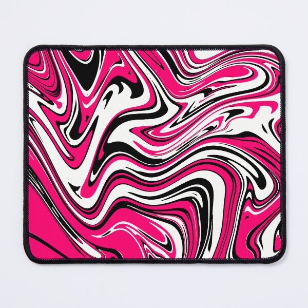 Item preview, Hot Pink Black White Abstract Liquid Swirl Design designed and sold by Nesstitches.