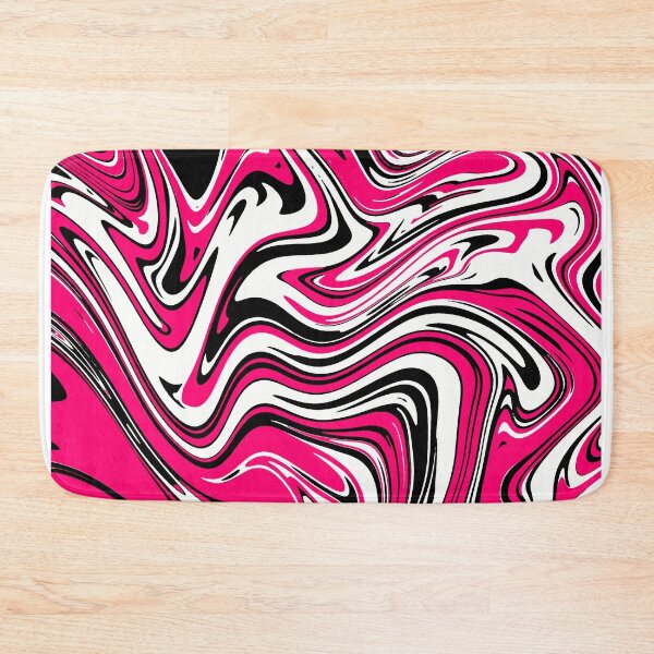 Item preview, Hot Pink Black White Abstract Liquid Swirl Design designed and sold by Nesstitches.