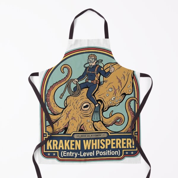 Item preview, Kraken Whisperer Entry-Level Job Comic Art - Sarcastic Ocean Humor designed and sold by Mythic Ink Studio.