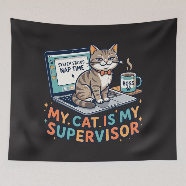 Item preview, My Cat is my Supervisor designed and sold by PawPlanetPro.