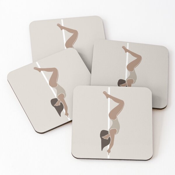 Item preview, Minimalist Pole Dance Inverted Pose - Brunette Strength & Brace designed and sold by luvrest.