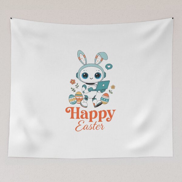 Item preview, Happy Easter Robot Bunny designed and sold by VivoStudio.