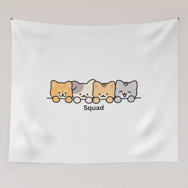 Item preview, Cute Cats and Dogs Peeking Kawaii Pet Friends Design designed and sold by CozyMomDesigns.