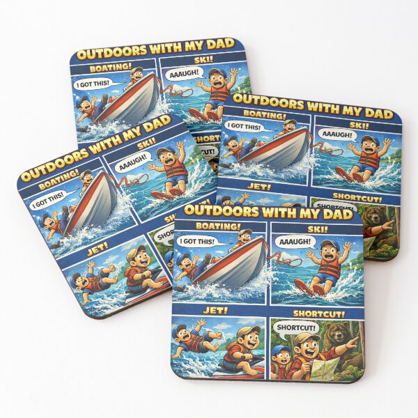 Item preview, Funny Dad Shirt Outdoors With My Dad Boating Skiing Modern Style Father’s Day Gift Lake Life Dad Cartoon Humor Shirt designed and sold by TKOprintdesigns.