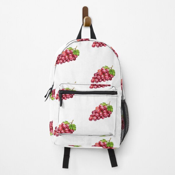 Item preview, Fresh bunch of red grapes with green leaves on white background for healthy snacks and cooking ideas designed and sold by Ms. Iryna.