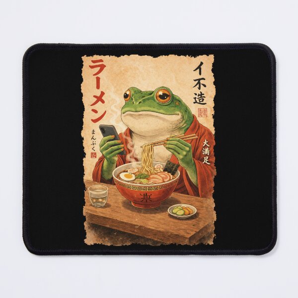 Item preview, Funny Grumpy Frog Eat Ramen and Scroll Phone Japanese Art designed and sold by Kladhadredo.