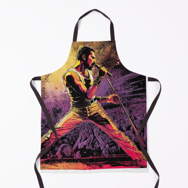 Item preview, Freddie Mercury Comic HQ Neon Royal Rock Stage Power Legendary Icon Illustration designed and sold by SHOCAMPOS DESIGNS .