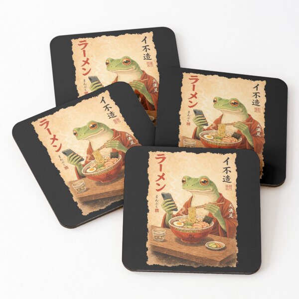 Item preview, Funny Grumpy Frog Eat Ramen and Scroll Phone Japanese Art designed and sold by Kladhadredo.
