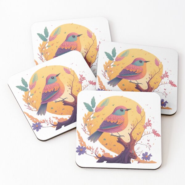 Item preview, Spring magic – Stylish bird on a blossoming branch designed and sold by CoolContent Factory.