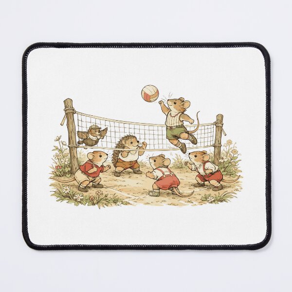 Item preview, Cute Woodland Squirrel And Mouse Playing Volleyball designed and sold by furrydrool.